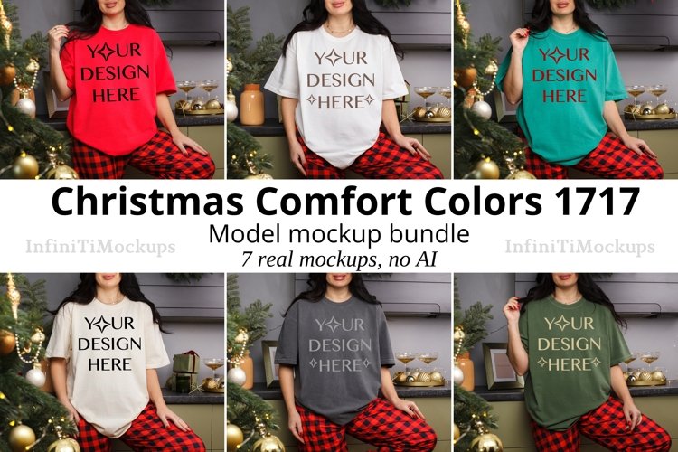 Christmas tshirt mockup bundle Comfort colors 1717