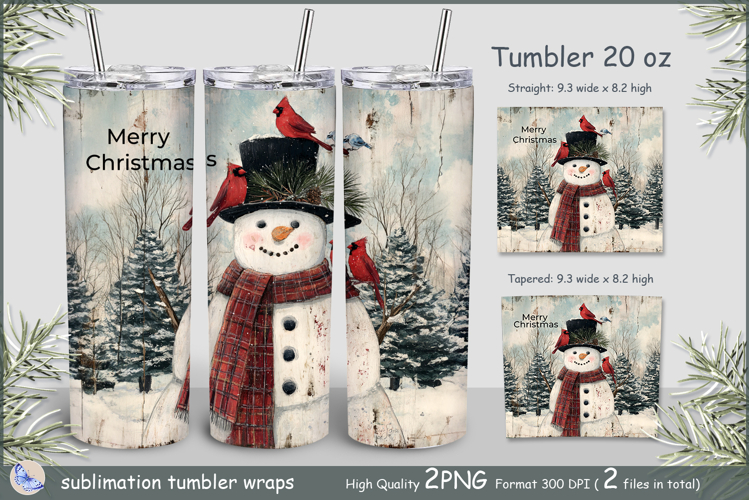 Christmas Tumbler snowman | Wrap Tumbler Merry Christmas png