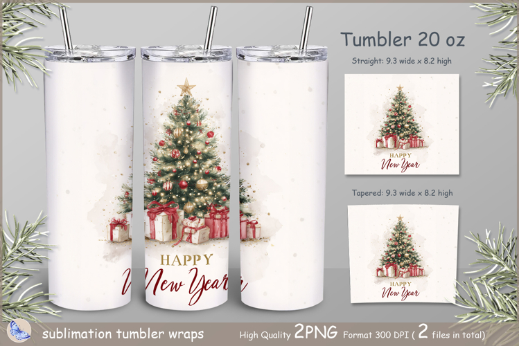 Happy New Year Tumbler truck| Wrap Tumbler Christmas tree