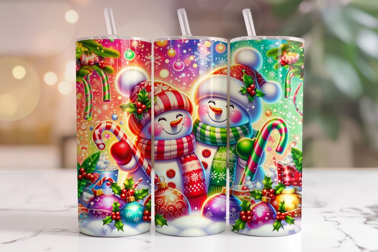 Christmas Snowman Tumbler Wrap, Christmas Tumbler Wrap PNG
