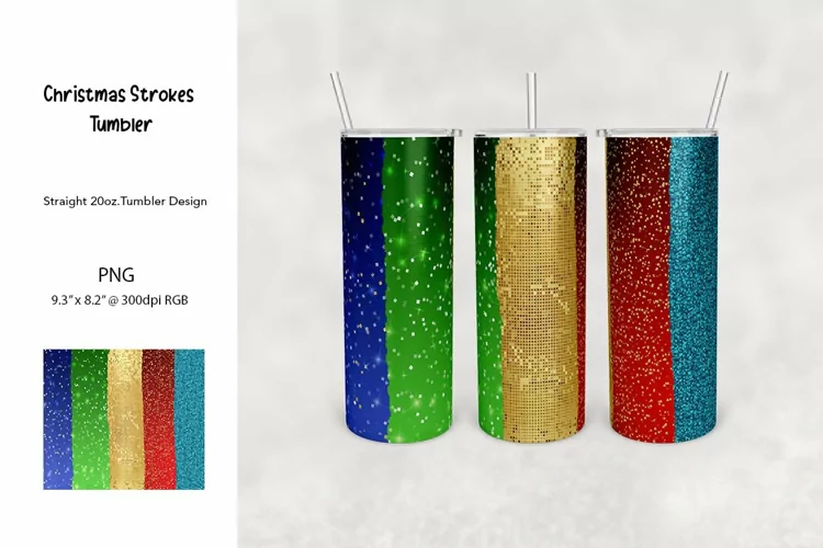 Christmas Brush Strokes Tumbler Sublimation