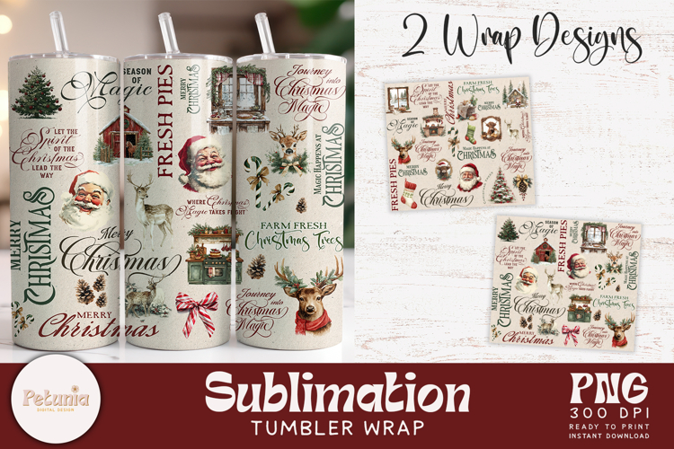 Christmas Tumbler Wrap | 20 Oz Sublimation Tumbler