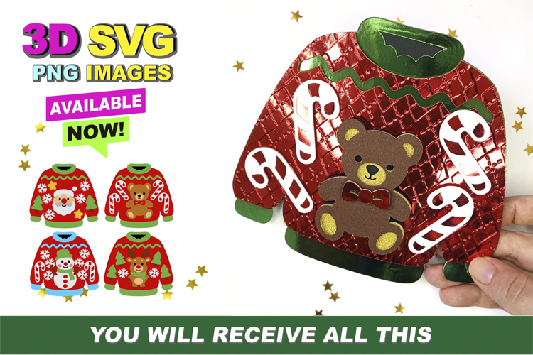 Cute Ugly Sweater 3D SVG