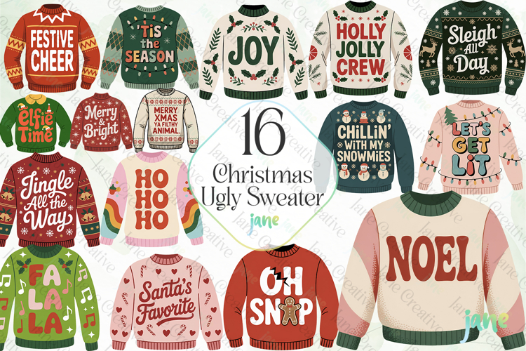 Ugly Christmas Sweater Clipart Image 15