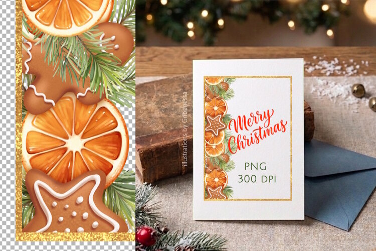 Christmas Vertical Rectangle Frame PNG Without Text example image 1