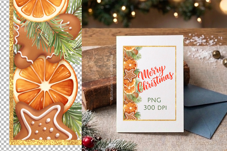 Christmas Vertical Rectangle Frame PNG Without Text