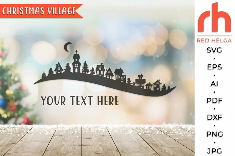 Christmas Village SVG, Winter Scene Cut File, Xmas Street