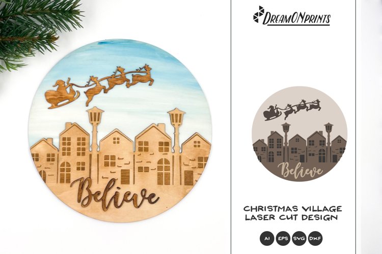 Beautiful Christmas village design made for laser cutting machines.