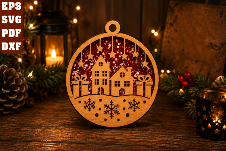 Christmas Village Laser Cut SVG