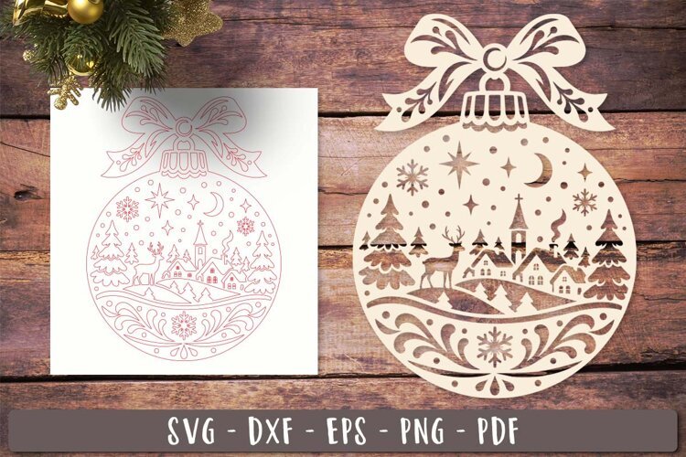 Christmas Village Ornament Laser Cut SVG