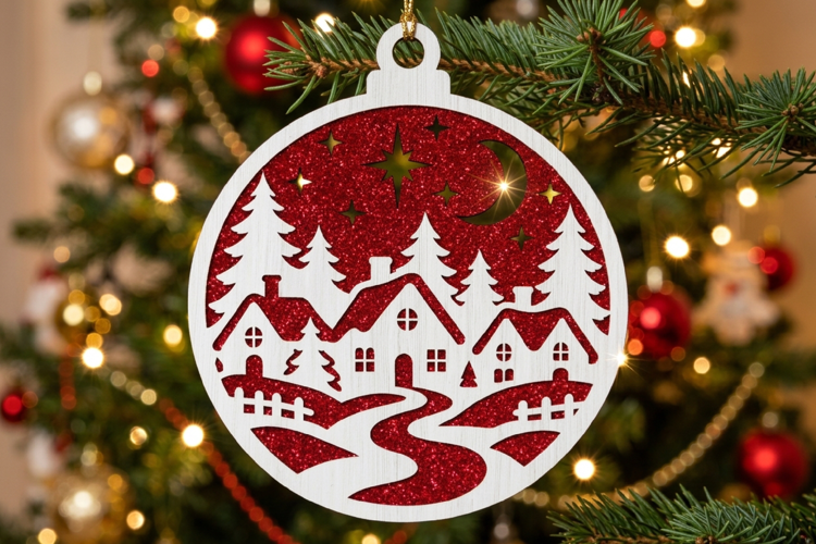 Christmas Village Ornament Laser SVG