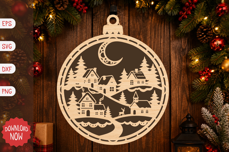 Christmas Village Ornament SVG