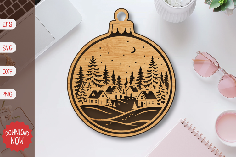 Christmas Village Ornament SVG