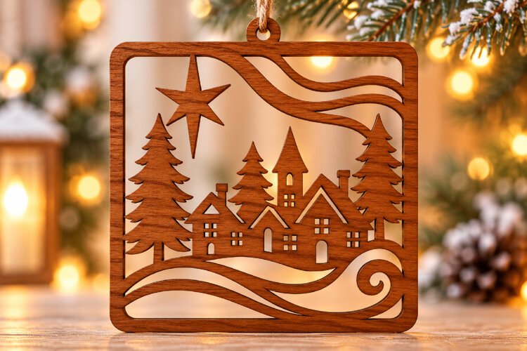 Christmas Village SVG Laser Cut example image 1