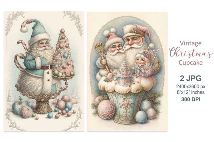 Santa Claus sweets, Christmas cookbook scrapbook cover