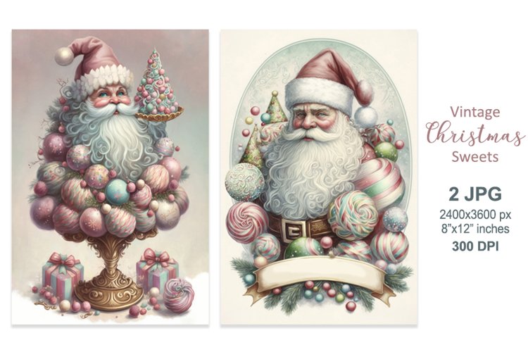 Santa Claus sweets, Christmas cookbook scrapbook cover