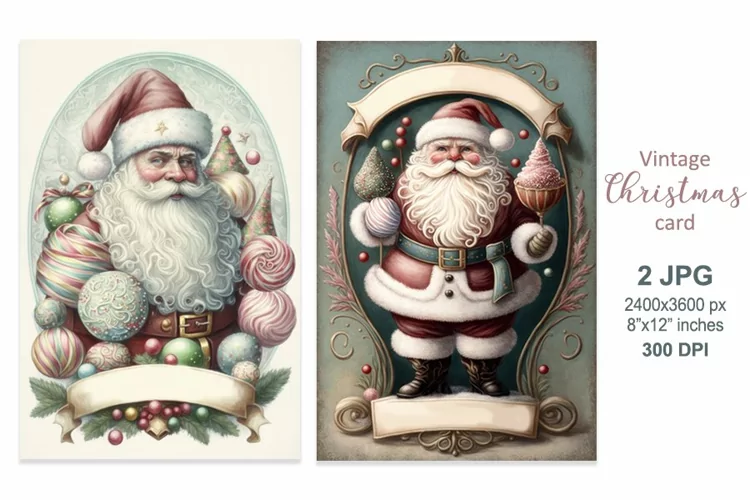 Santa Claus sweets, Christmas cookbook scrapbook cover