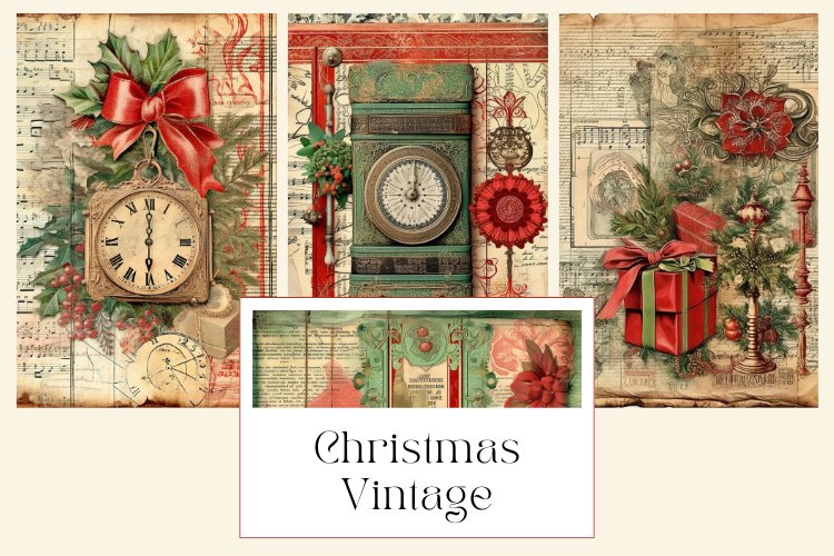 Christmas Vintage Junk Journal Page