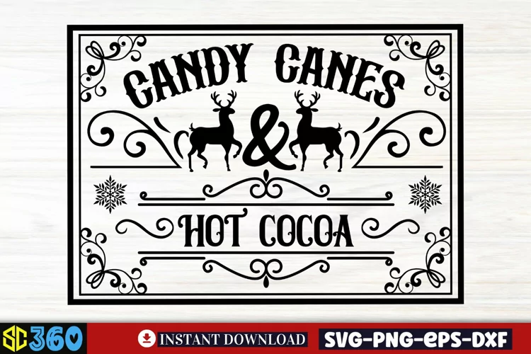 Candy canes & hot cocoa SVG