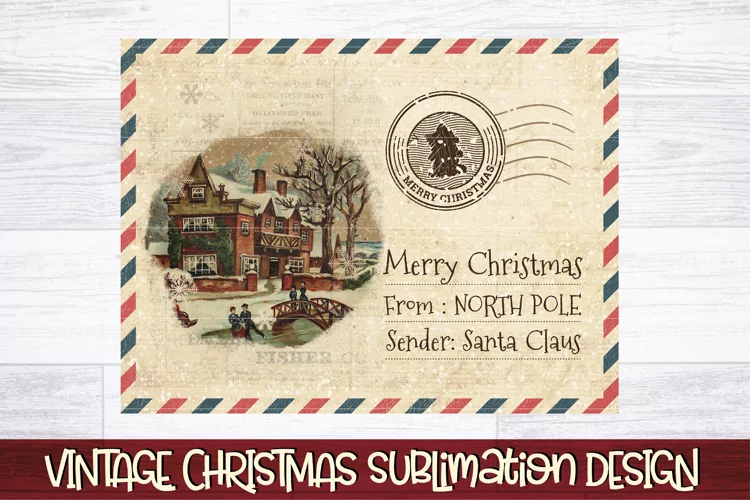 Merry Christmas Letter PNG | Letter To Santa Sublimation PNG