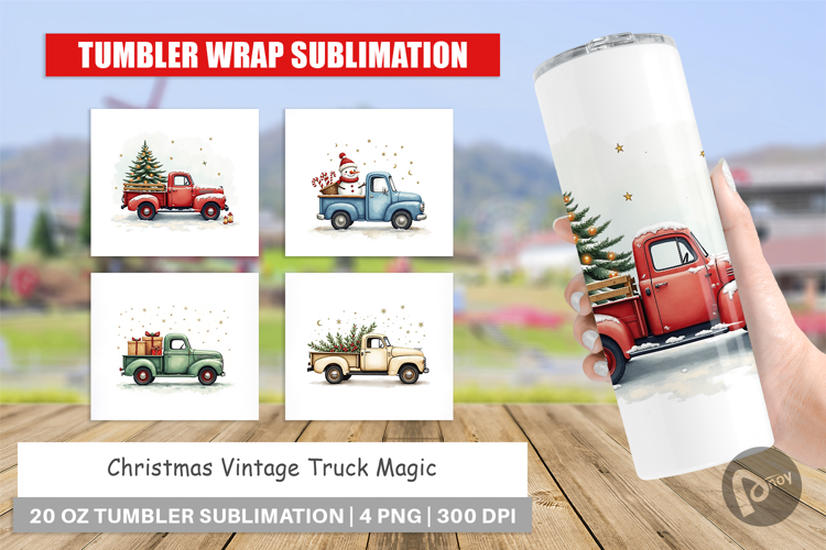 Christmas Vintage Truck Tumbler