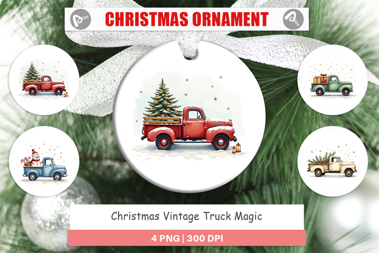 Christmas Vintage Truck Ornament