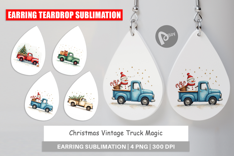 Christmas Vintage Truck Earring