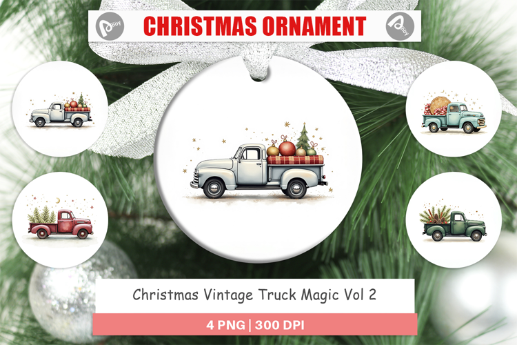 Christmas Vintage Truck Ornament