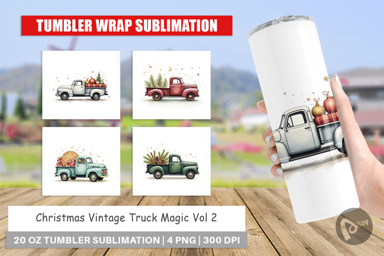 Christmas Vintage Truck Tumbler