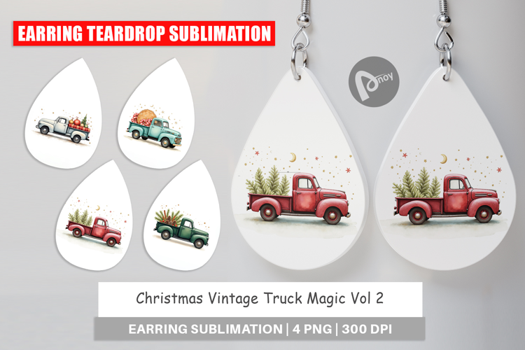 Christmas Vintage Truck Earring