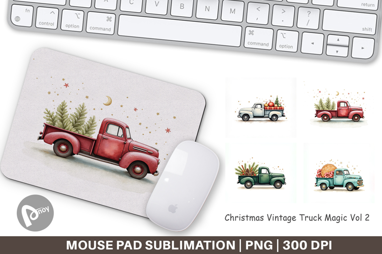 Christmas Vintage Truck Mouse Pad
