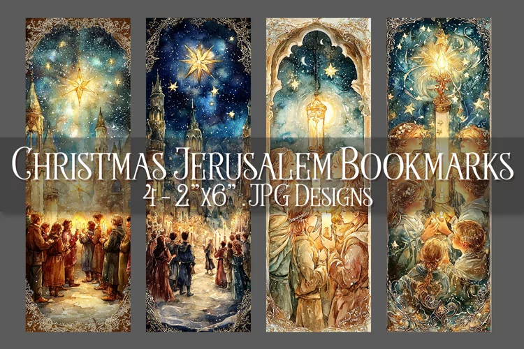 Christmas Bookmarks, Christmas Jerusalem 2x6 Bookmarks, s2