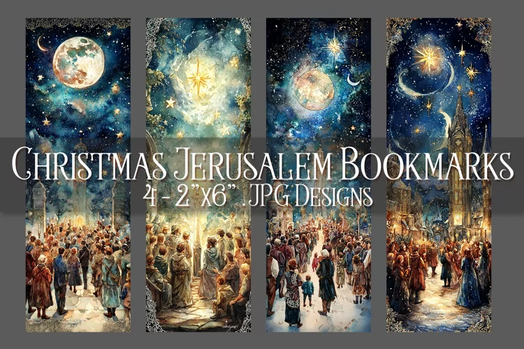 Christmas Bookmarks, Christmas Jerusalem 2x6 Bookmarks, s3