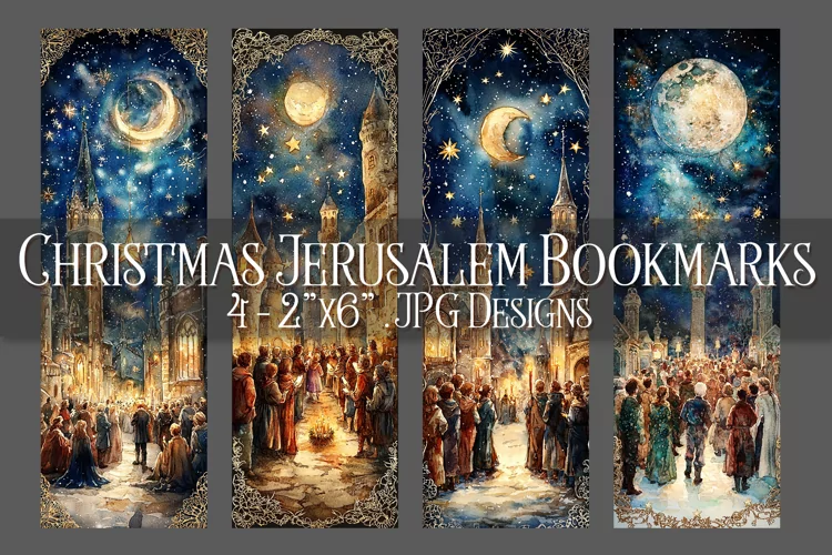 Christmas Bookmarks, Christmas Jerusalem 2x6 Bookmarks, s5