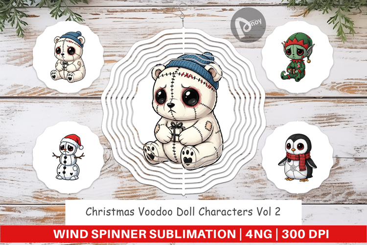 Voodoo Doll Characters Wind Spinner