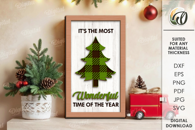 Christmas Wall Art Lasercut. Christmas Decor SVG