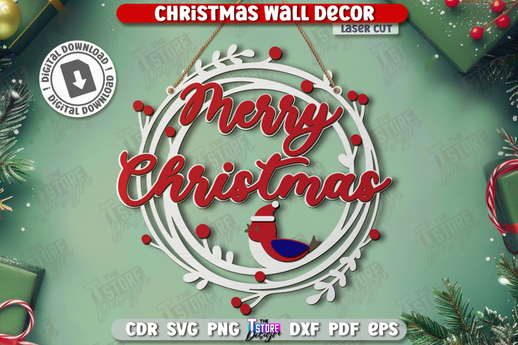 Christmas Wall Decor Laser Cut|Xmas SVG | Holidays|Wall Sign