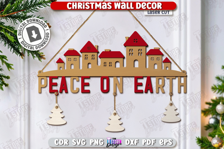 Christmas Wall Decor Laser Cut|Xmas SVG | Holidays|Wall Sign