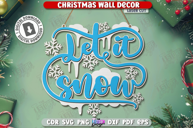 Christmas Wall Decor Laser Cut|Xmas SVG | Holidays|Wall Sign