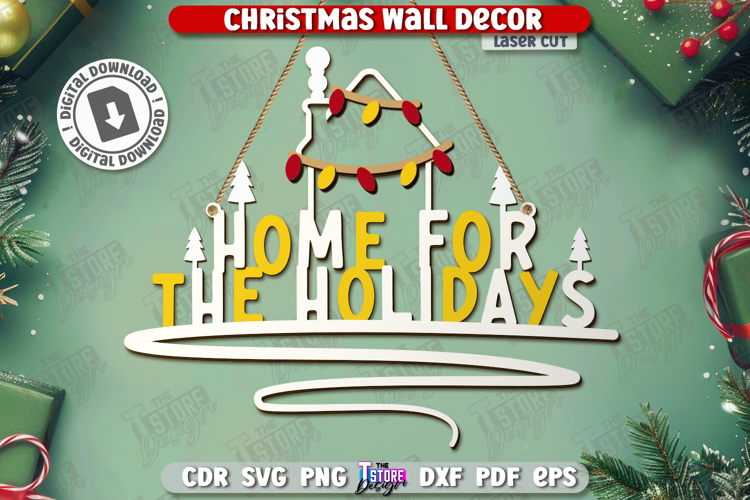 Christmas Wall Decor Laser Cut|Xmas SVG | Holidays|Wall Sign