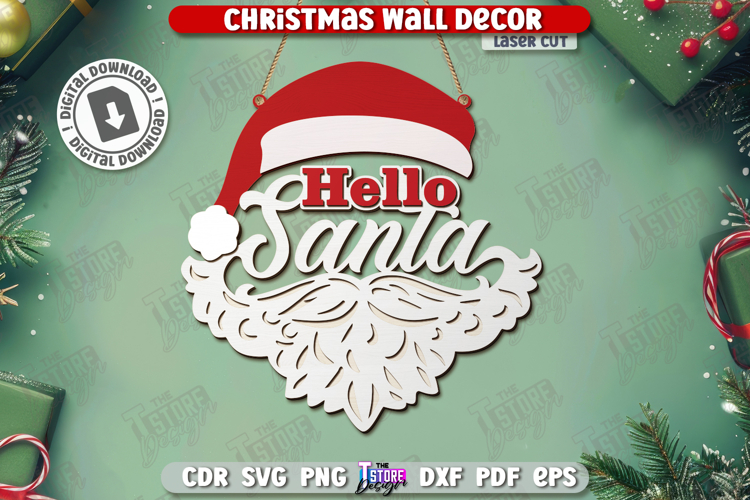 Christmas Wall Decor Laser Cut|Xmas SVG | Holidays|Wall Sign