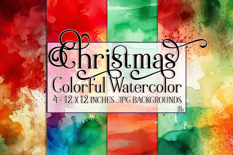 Christmas Background, 15x15 Christmas Watercolor Backgrounds