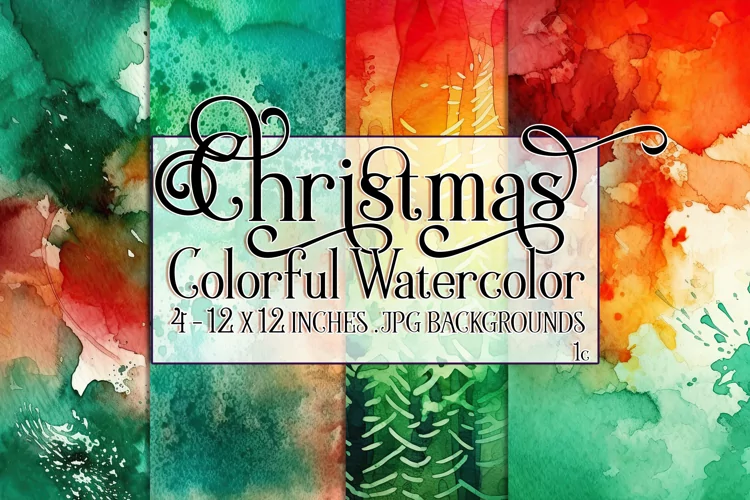 Christmas Background, 15x15 Christmas Watercolor Backgrounds