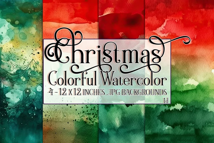 Christmas Background, 15x15 Christmas Watercolor Backgrounds