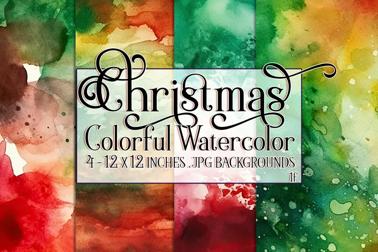 Christmas Background, 15x15 Christmas Watercolor Backgrounds