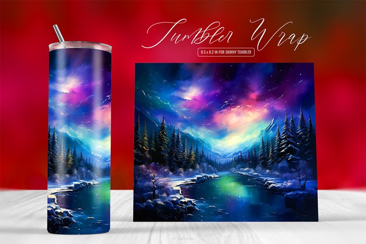 Christmas Watercolor Background for Skinny Tumblers