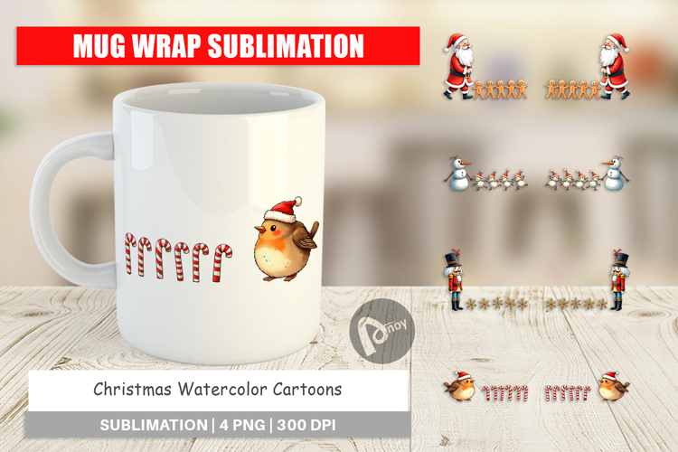 Christmas Cartoons Mug Wrap