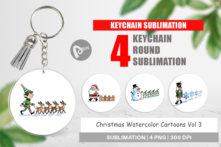 Christmas Cartoons 2 Keychain