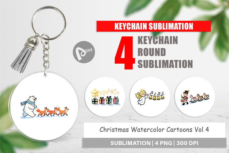Christmas Cartoons 2 Keychain