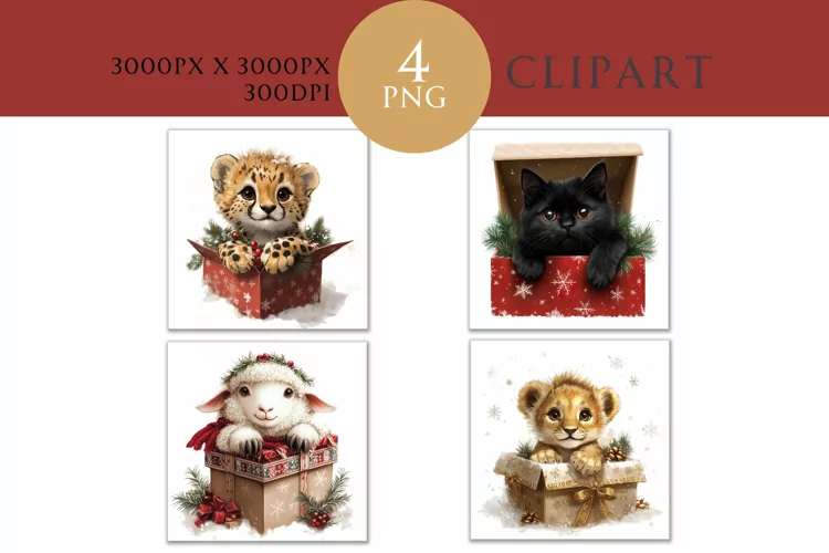 Christmas Watercolor Clipart PNG